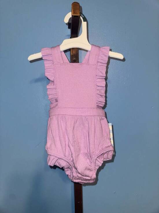 Cat & Jack Other - Cat & Jack Baby Girls' Ribbed Ruffle Romper, Purple, Size 0-3M